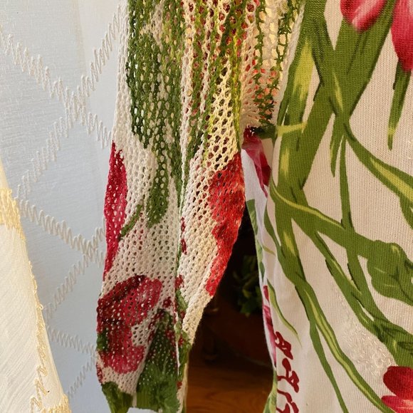 Nygard Collection Cardigan open Knit Sleeve Sequins Embroidery - Picture 5 of 11